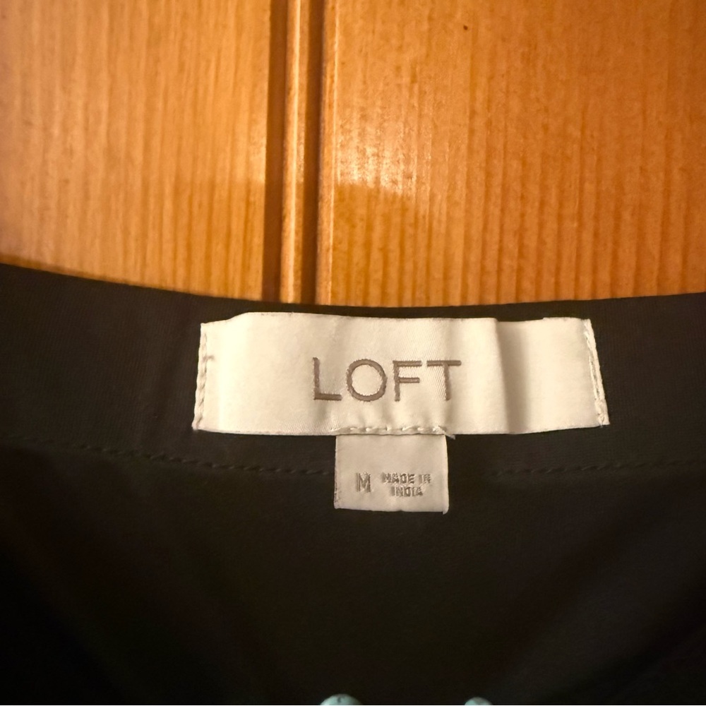 LOFT Jumpsuit Sleeveless Ruffle Neck Wide Leg Pockets Lightweight Women’s M - Picture 3 of 5